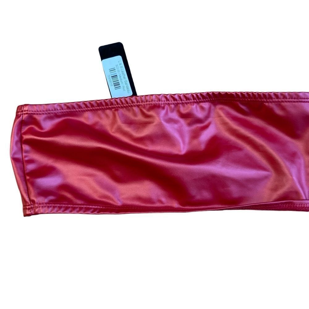 Lucky and blessed leather bandeau size medium new with tags red